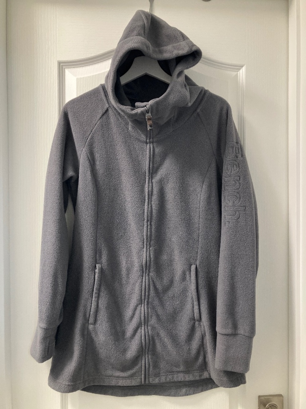 Bench anthrazit grey fleece long hoodie size medium